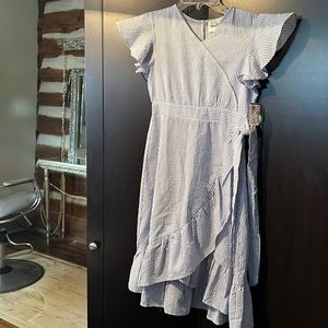 Rare Editions girl size 12 pen striped dress